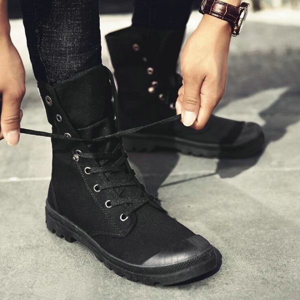 новая мода все black men casual холст квартир обувь мальчики тенис высокий верхний открытый кроссовки нескользящая обувь военные сапоги lf-8
новая мода все black men casual холст квартир обувь мальчики тенис высокий верхний открытый кроссовки нескользящая обувь военные сапоги lf-8
