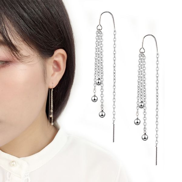 korean-style all-match temperament hook beads tassel earrings long peas simple commuter earrings fresh student earrings, Golden
korean-style all-match temperament hook beads tassel earrings long peas simple commuter earrings fresh student earrings, Golden