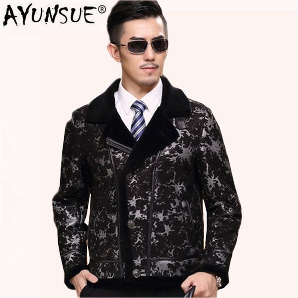 ayunsue winter real pure wool shearling coat men short sheepskin wool fur coat male motorcycle leather jacket plus size 14090, Black
ayunsue winter real pure wool shearling coat men short sheepskin wool fur coat male motorcycle leather jacket plus size 14090, Black