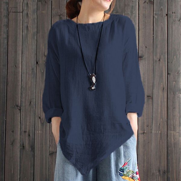 women vintage cotton linen blouses 2019 autumn long sleeve plus size shirts asymmetric cap sleeve casual loose camisa feminina, White
women vintage cotton linen blouses 2019 autumn long sleeve plus size shirts asymmetric cap sleeve casual loose camisa feminina, White