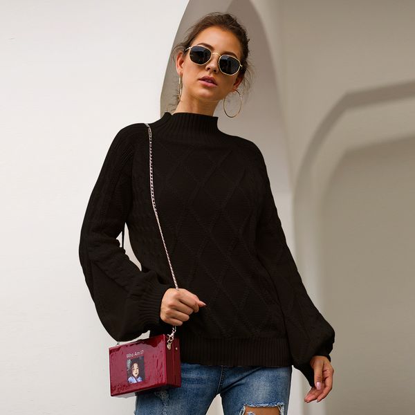 kalenmos 2019 new turtleneck collar stitching loose women sweater, White;black
kalenmos 2019 new turtleneck collar stitching loose women sweater, White;black