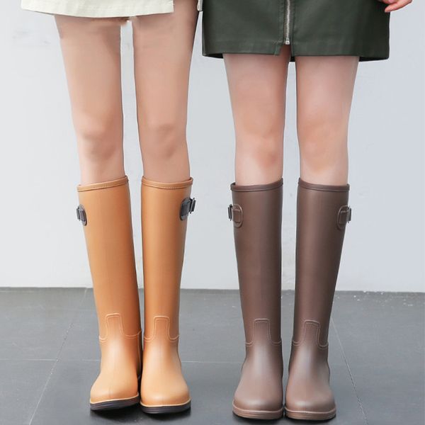 rubber rainboots women's rain boots waterproof matte knee-high wellies wellington boots for garden work boots, Black
rubber rainboots women's rain boots waterproof matte knee-high wellies wellington boots for garden work boots, Black