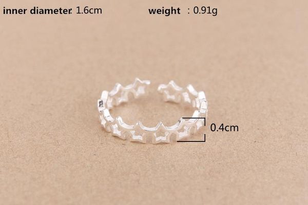 100% 925 fits european jewelry stars silver rings brand fashion finger rings open women ring antiallergic
100% 925 fits european jewelry stars silver rings brand fashion finger rings open women ring antiallergic