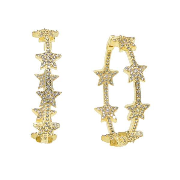 classic trendy style golden color star round hoop earrings women's personalized statement earrings fashion jewelry, Golden;silver
classic trendy style golden color star round hoop earrings women's personalized statement earrings fashion jewelry, Golden;silver