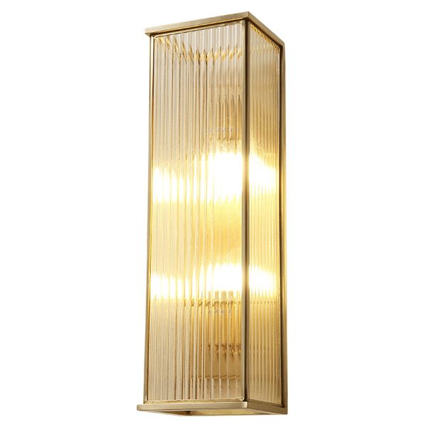 

2020 New Nordic Loft Glass Copper Wall Lamp Golden Bedroom LED Wall Light Art Minimalist Bedside Corridor Wall Sconce 2PCS E14 LED Bulb