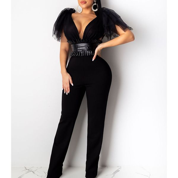 tied bow shoulder mesh pu leather patchwork jumpsuit women black white long wide pants jumpsuit womens rompers club overall
tied bow shoulder mesh pu leather patchwork jumpsuit women black white long wide pants jumpsuit womens rompers club overall