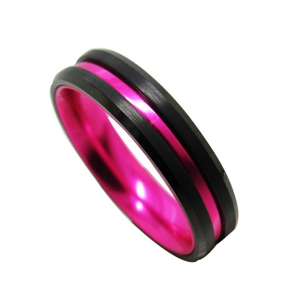 two parts combination 6mm black tungsten rings and pink color aluminiumm ring for women fashion jewelry rings, Silver
two parts combination 6mm black tungsten rings and pink color aluminiumm ring for women fashion jewelry rings, Silver