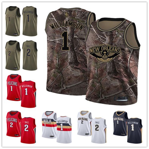 custom men's new orleans pelicans 1 zion williamson 2 lonzo ball white camo red throwback basketball edition nba jersey, Black
custom men's new orleans pelicans 1 zion williamson 2 lonzo ball white camo red throwback basketball edition nba jersey, Black