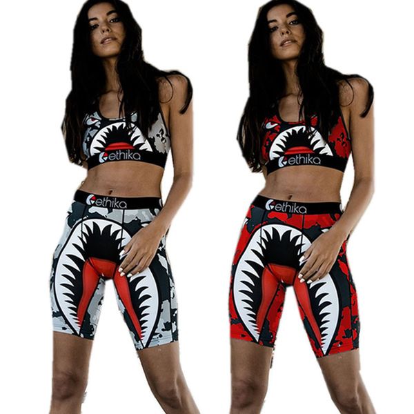 women ethika swimwear sleeveless vest tanks + shorts 2 piece set shark camo print swimsuit swimming shorts pants tracksuit bikini suit hot, Blue
women ethika swimwear sleeveless vest tanks + shorts 2 piece set shark camo print swimsuit swimming shorts pants tracksuit bikini suit hot, Blue