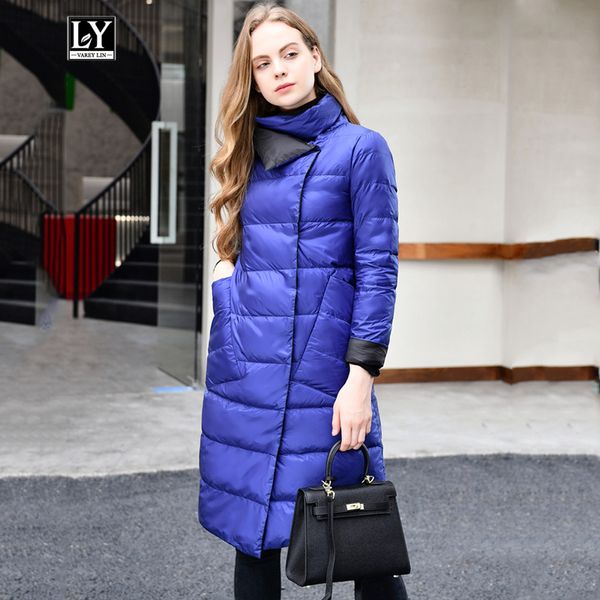 ly varey lin winter women double sided ultra light white duck down long jacket warm female double breasted down parka outerwear, Black
ly varey lin winter women double sided ultra light white duck down long jacket warm female double breasted down parka outerwear, Black