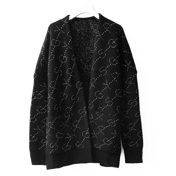women sweater 2019 autumn and winter knit jacket feminine vintage sweater, White;black
women sweater 2019 autumn and winter knit jacket feminine vintage sweater, White;black