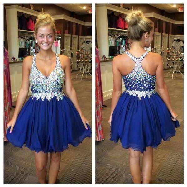 crystal royal blue prom dresses short homecoming dress beaded straps chiffon mini skirt 8th grade graduation rhinestone party, Blue;pink
crystal royal blue prom dresses short homecoming dress beaded straps chiffon mini skirt 8th grade graduation rhinestone party, Blue;pink