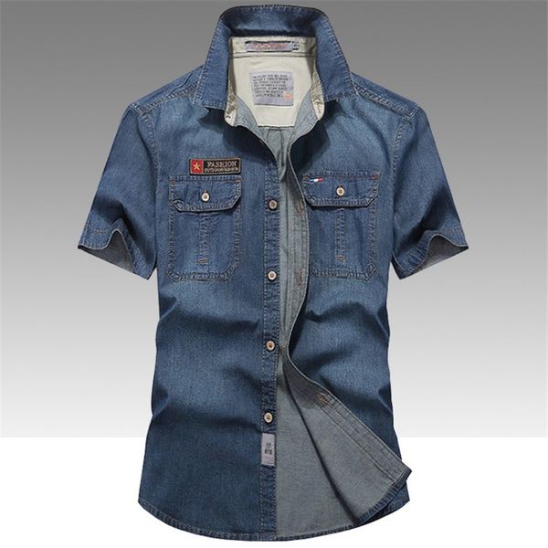 men's casual shirts summer denim shirt short sleeve mens slim fit plus size 4xl cotton vintage single breasted men fashions xl5110, White;black
men's casual shirts summer denim shirt short sleeve mens slim fit plus size 4xl cotton vintage single breasted men fashions xl5110, White;black