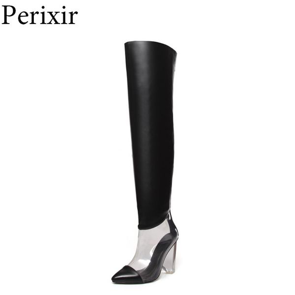 thigh high boots women pointed toe autumn boots fashion transparent wedges shoes high heels woman party prom shoes, Black
thigh high boots women pointed toe autumn boots fashion transparent wedges shoes high heels woman party prom shoes, Black