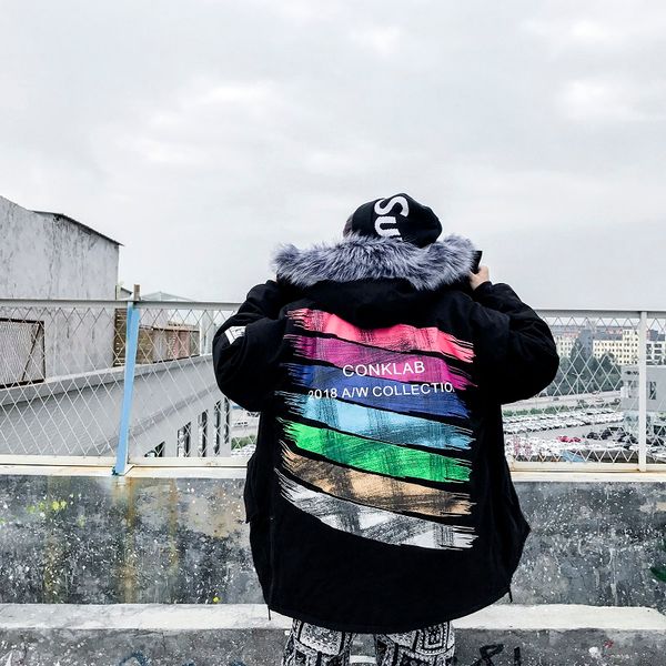 couples hip hop winter cotton clothes men's long section cotton jacket tide brand coat oversize parkas, Tan;black
couples hip hop winter cotton clothes men's long section cotton jacket tide brand coat oversize parkas, Tan;black