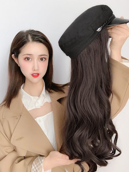 2019 fashion women long curly/straight fake hair wigs winter warm cap military hat chemical fiber wigs hats, Blue;gray
2019 fashion women long curly/straight fake hair wigs winter warm cap military hat chemical fiber wigs hats, Blue;gray