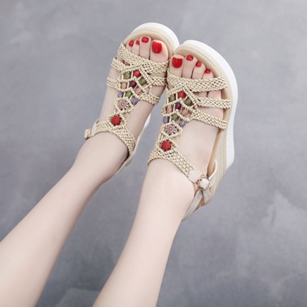 summer platform sandals women peep toe high wedges heels ankle buckles sandalia espadrilles female sandals shoes, Black
summer platform sandals women peep toe high wedges heels ankle buckles sandalia espadrilles female sandals shoes, Black
