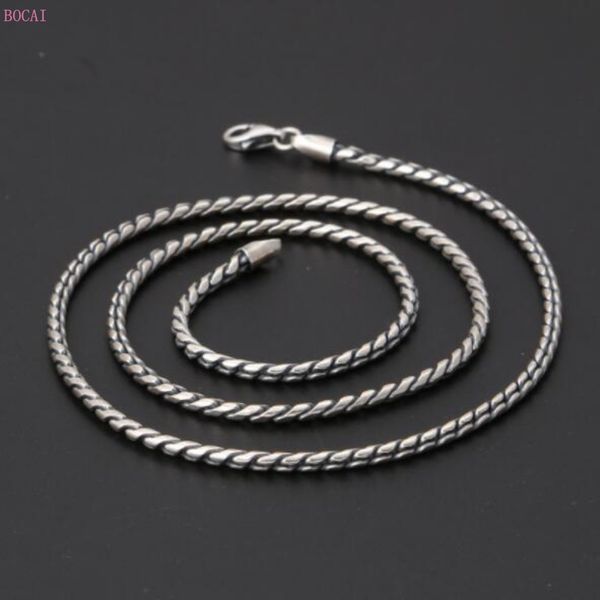 2019 new s925 pure silver jewelry men's and women's retro thai silver simple necklace collarbone chain necklace for men
2019 new s925 pure silver jewelry men's and women's retro thai silver simple necklace collarbone chain necklace for men
