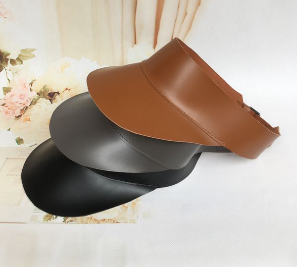 new summer spring women casual sun hat visor cap faux leather hat sun hat beach holiday ess gorros, Blue;gray
new summer spring women casual sun hat visor cap faux leather hat sun hat beach holiday ess gorros, Blue;gray