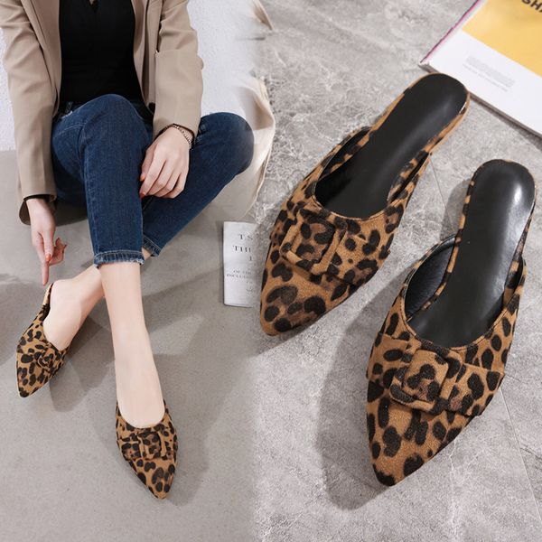 pointed leopard slippers women flock mules buckle belt decoration outdoor slides shoes woman leopard chaussures femme, Black
pointed leopard slippers women flock mules buckle belt decoration outdoor slides shoes woman leopard chaussures femme, Black