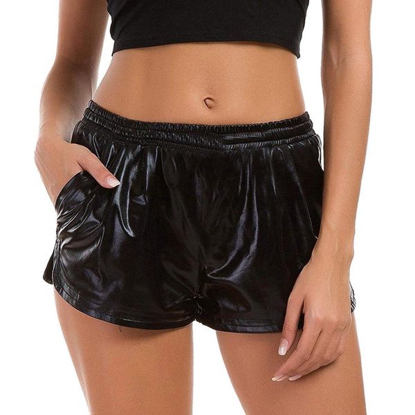 2019 summer women shiny metallic shorts holographic wet look casual elastic drawstring festival rave booty shorts, White;black
2019 summer women shiny metallic shorts holographic wet look casual elastic drawstring festival rave booty shorts, White;black