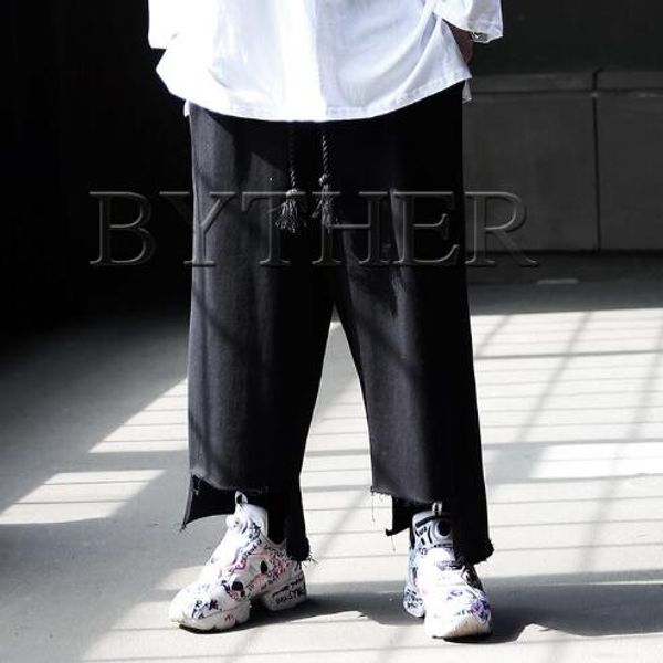 new 27-44 2019 men's clothing gd hair stylist fashion catwalk street edge makes old casual wide leg pants plus size costumes, Black
new 27-44 2019 men's clothing gd hair stylist fashion catwalk street edge makes old casual wide leg pants plus size costumes, Black