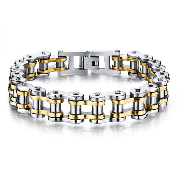 215mm biker 316l stainless steel mens bracelet fashion sports jewelry bike bicycle chain link bracelet casual jewellery gs781, Black
215mm biker 316l stainless steel mens bracelet fashion sports jewelry bike bicycle chain link bracelet casual jewellery gs781, Black