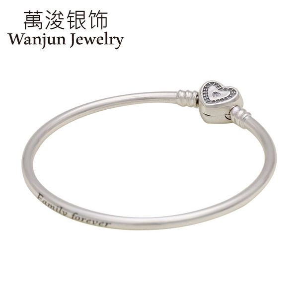 wanjun jewelry 100%925 silver fashion exquisite insets love necklace head bangles to girl's design simple gift, Black
wanjun jewelry 100%925 silver fashion exquisite insets love necklace head bangles to girl's design simple gift, Black