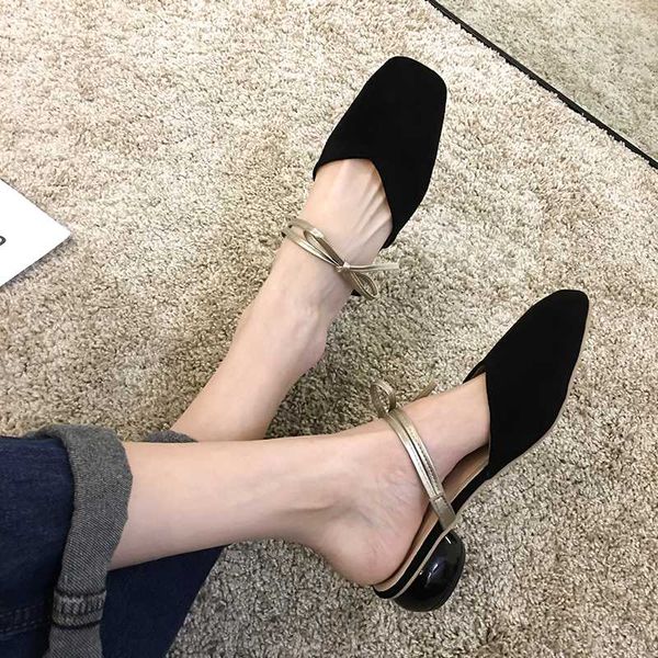 women's shoes slippers outdoor 2020 new spring fashion bow heel heel mules shoes sandals, Black
women's shoes slippers outdoor 2020 new spring fashion bow heel heel mules shoes sandals, Black