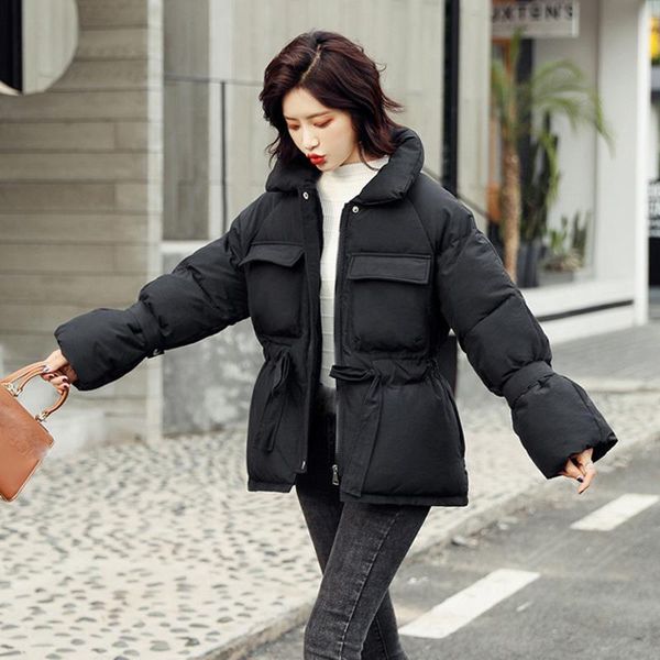 women's down & parkas winter coat women casual oversized jackets pockets solid lace up waist bubble flare sleeve thick warm parka mujer, Black
women's down & parkas winter coat women casual oversized jackets pockets solid lace up waist bubble flare sleeve thick warm parka mujer, Black