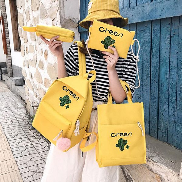 fashion school backpack set cartoon print women's canvas backpack 4-piece zip cartoon print large capacity rucksack #20
fashion school backpack set cartoon print women's canvas backpack 4-piece zip cartoon print large capacity rucksack #20