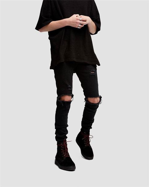 mens designer hole jeans fashion street style ripped pencil pants casual solid color long pants men clothing, Blue
mens designer hole jeans fashion street style ripped pencil pants casual solid color long pants men clothing, Blue