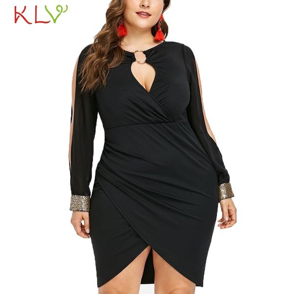 dress women 5xl sequin ring bodycon dress formal elegant ladies plus size for evening party robe femme hiver 2019 18jan14, Black;gray
dress women 5xl sequin ring bodycon dress formal elegant ladies plus size for evening party robe femme hiver 2019 18jan14, Black;gray
