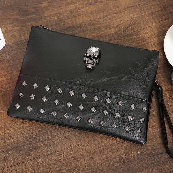 handbag male korean version of the wave society skull rivet hand bag european and american fashion
handbag male korean version of the wave society skull rivet hand bag european and american fashion