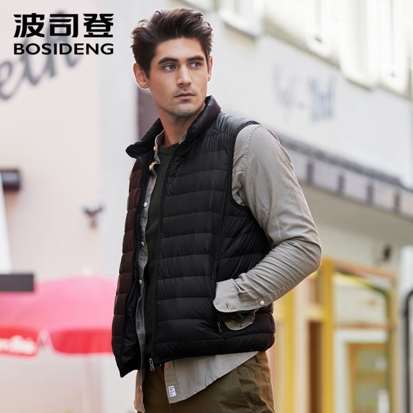 bosideng 2019 autumn men's down vest jacket coat solid color sleeveless waistcoat male thin vest slim waterproof b90131001, Black
bosideng 2019 autumn men's down vest jacket coat solid color sleeveless waistcoat male thin vest slim waterproof b90131001, Black
