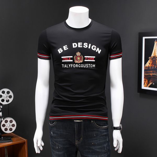 2020 summer net red new half-sleeved men stamped embroidery tide brand slim trend t-shirt short-sleeved men, White;black
2020 summer net red new half-sleeved men stamped embroidery tide brand slim trend t-shirt short-sleeved men, White;black