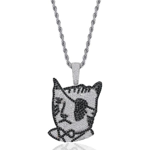 pirate one-eyed cat character cartoon pendant necklace iced out cubic zircon men's hip hop jewelry gifts for men women, Silver
pirate one-eyed cat character cartoon pendant necklace iced out cubic zircon men's hip hop jewelry gifts for men women, Silver
