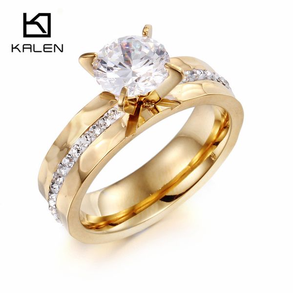 kalen wedding bands fashion rings shining cz ring with rhinestone gold color romantic women's rings engagement party gifts, Silver
kalen wedding bands fashion rings shining cz ring with rhinestone gold color romantic women's rings engagement party gifts, Silver