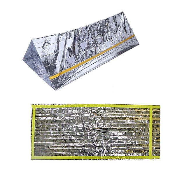 camping hiking emergency survival blanket portable first aid wilderness lifesaving mat thermal blanket rescue tent sleeping bag 
camping hiking emergency survival blanket portable first aid wilderness lifesaving mat thermal blanket rescue tent sleeping bag