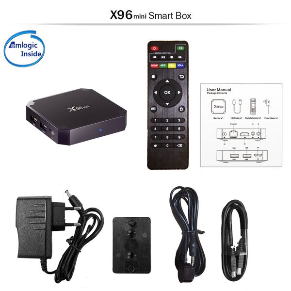 

x96 mini android 7.1 amlogic s905w quad core tv box 2gb 16gb 1gb 8gb suppot h.265 uhd 4k 2.4ghz wifi