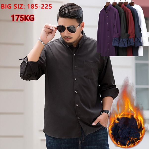 2019 winter warm men shirt white long sleeve fleece formal shirts mens regular fit 8xl 9xl 10xl plus size blouse, White;black
2019 winter warm men shirt white long sleeve fleece formal shirts mens regular fit 8xl 9xl 10xl plus size blouse, White;black