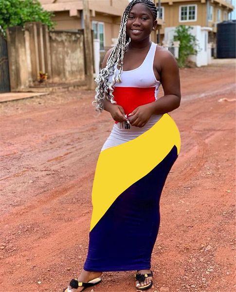 Color Pabnelled Designer Bodycon Dress Fashion Scoop Neck Sleeveless Women Dresses Summer Skinny Women Casual Clothing
Color Pabnelled Designer Bodycon Dress Fashion Scoop Neck Sleeveless Women Dresses Summer Skinny Women Casual Clothing