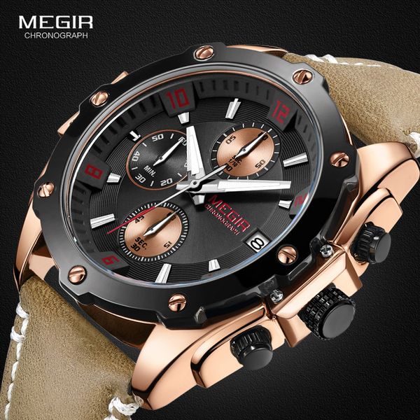 2019 new mens watches megir sport men's watch quartz leather strap blue wristwatch waterproof relogio masculino, Slivery;brown
2019 new mens watches megir sport men's watch quartz leather strap blue wristwatch waterproof relogio masculino, Slivery;brown