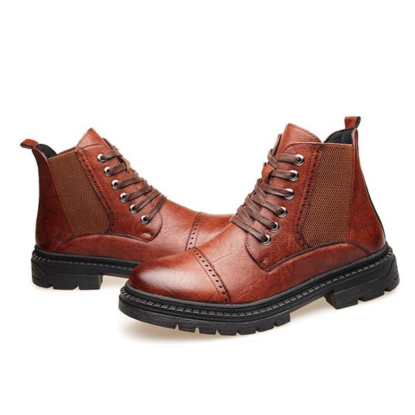 pu leather men boots spring autumn ankle boots fashion footwear lace up work shoes vintage boots, Black
pu leather men boots spring autumn ankle boots fashion footwear lace up work shoes vintage boots, Black