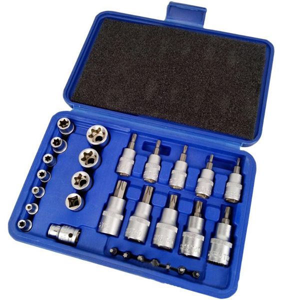 29pc star torx sockets set & bit male female e & t torx sockets ratchet screwdriver bit holder for mechanics security repair
29pc star torx sockets set & bit male female e & t torx sockets ratchet screwdriver bit holder for mechanics security repair