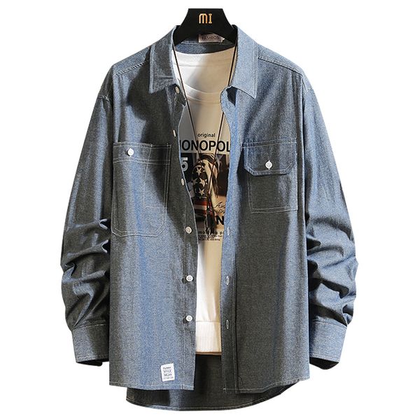 spring autumn jeans shirt for men plus size fat loose japanese men's shirt fashion youth handsome work coat man 50cs5, White;black
spring autumn jeans shirt for men plus size fat loose japanese men's shirt fashion youth handsome work coat man 50cs5, White;black