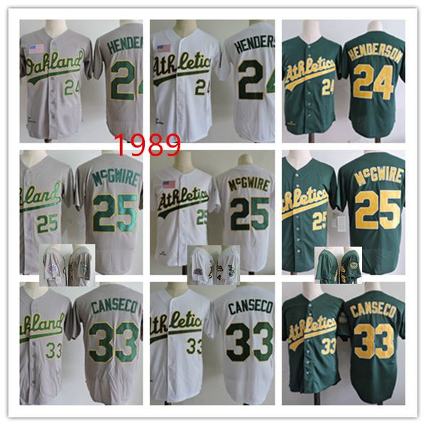 mens #24 rickey henderson 1989 ws jersey stitched white grey green#25 mcgwire #33 jose canseco jerseys s-3xl, Black;red
mens #24 rickey henderson 1989 ws jersey stitched white grey green#25 mcgwire #33 jose canseco jerseys s-3xl, Black;red