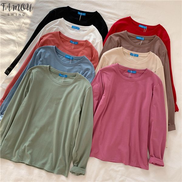 9 solid color long sleeve white t shirt women harajuku loose basic tshirt korean style streetwear t shirt autumn winter
9 solid color long sleeve white t shirt women harajuku loose basic tshirt korean style streetwear t shirt autumn winter