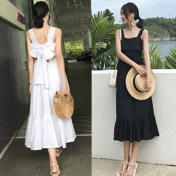 thailand seaside suspender suspender sling skirt holiday xia chao fairy pphome long skirt bf gentle lazy wind chic sling dress, White;black
thailand seaside suspender suspender sling skirt holiday xia chao fairy pphome long skirt bf gentle lazy wind chic sling dress, White;black