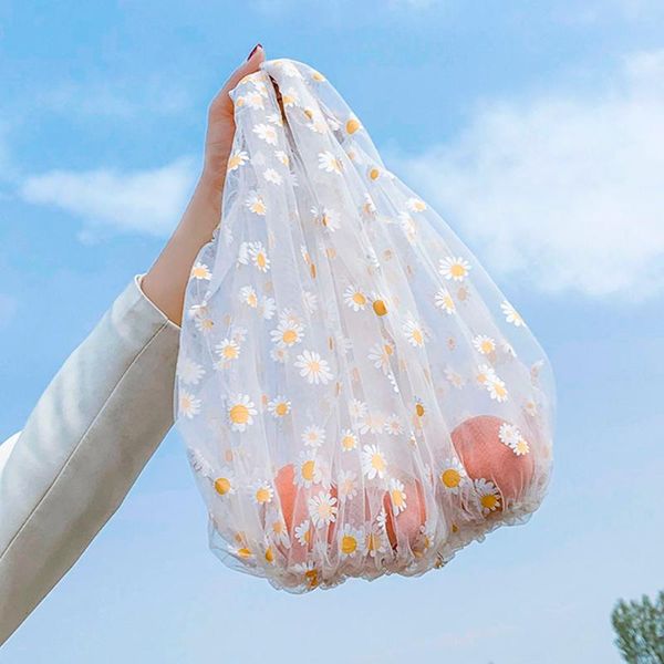 2020 spring women small transparent tote mesh cloth bag daisy embroidery handbag eco fruit bag purse for girls
2020 spring women small transparent tote mesh cloth bag daisy embroidery handbag eco fruit bag purse for girls